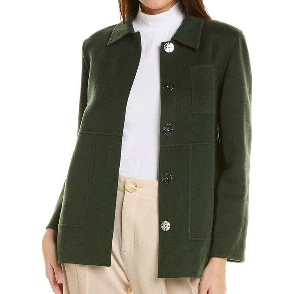 Lafayette 148 New York Women's Dark Green Pascal Wool & Cashmere-Blend Jacket M - Picture 1 of 8